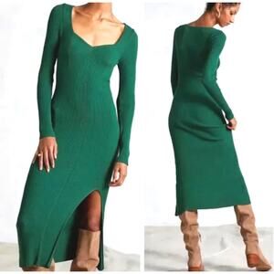 Anthropologie Green Knit Maxi Dress X Large